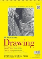 Strathmore 300 Series Drawing Paper Pad, Top Wire Bound, 9x12 inches, 50 Sheets (70lb/114g) - Artist Paper for Adults and Students - Charcoal, Colored Pencil, Ink, Pastel, Marker