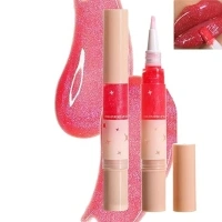 Shiny And Glossy Lip Gloss Rotary Pen, Sparkling And Long-Lasting Lip Gloss, Moisturizing And Bright Lip Makeup, Three-Dimensional Plump Lip Gloss (04# DAJA VU)