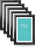 LaVie Home 4x6 Picture Frame Set of 6, Display Pictures 4x6 Without Mat, 4 x 6 Frame with HD Plexiglass for Wall or Tabletop, Classic Collection, Black