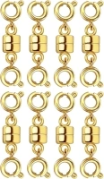 OHINGLT Double Magnetic Necklace Clasps and Closures,Gold and Silver Plated Jewelry Clasps Converters for Bracelet Necklaces Chain