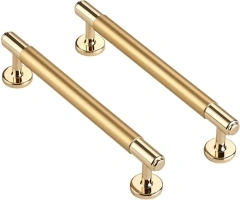 5 Pack Gold Cabinet Pulls, 6-3/10 Inch Hole Centers Gold Drawer Pulls for Dresser Handles, Kitchen Cabinet Handles Gold and Cupboard Handles