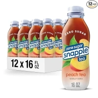 Snapple Zero Sugar Peach Tea, 16 fl oz recycled plastic bottle (Pack of 12)