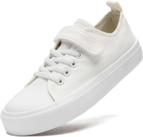 sharllen Mid - Low top Canvas Sneakers with Adjustable Strap for Kids - Toddler Boys and Girls