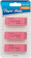 Paper Mate Pink Pearl Erasers, Medium, 3 Count