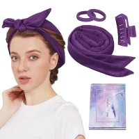 Heatless Curling Rod Headband, 60" Extra Long Soft Hair Rollers for Overnight No Heat Curls, With Clips and Scrunchies