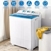 Portable Mini Compact Twin Tub Washing Machine 20 lbs Washer and Dryer Laundry