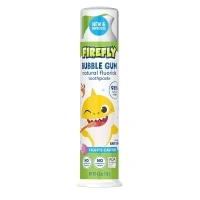 Firefly Kids Anti-Cavity Natural Fluoride Toothpaste, Baby Shark, Bubble Gum Flavor, ADA Accepted, 4.2 OZ