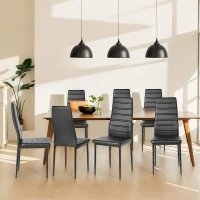 Black PU Leather Upholstered Dining Chairs with Metal Legs (Set of 4)