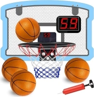 KAEGREEL Mini Basketball Hoop for Kids with Automatic Scoreboard, Over The Door Indoor Basketball Hoop for Bedroom, Wall Mounted Mini Hoop Toys Gifts for 5 6 7 8 9 10 11 12+ Year Old Boys Teen