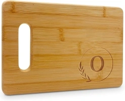 On The Rox Monogrammed Cutting Boards - 9” x 12” A to Z Personalized Engraved Bamboo Board (O) - Large Customized Wood Cutting Board with Initials - Wooden Custom Charcuterie Board Kitchen Gifts