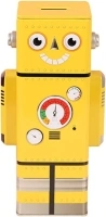 ibasenice Robot Piggy Bank Metal Coin Bank Kids Piggy Money Bank Coin Tin Saving Coins Jar for Boys and Girls Yellow