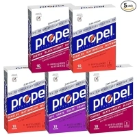 Propel Powder Packets, 3 Flavor Variety Pack, Electrolytes, Vitamins and No Sugar, Packaging May Vary, 0.88 Ounce (Pack of 5)