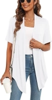 Lightweight Summer 3/4 Sleeve Cardigan for Women Trendy Casual Draped Tie Front Cardigans Fall Shrugs High Low Hem