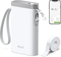 Nelko Label Maker Machine with Tape, P21 Bluetooth Label Printer, Wireless Mini Label Makers with Multiple Templates for Organizing Office Home, White