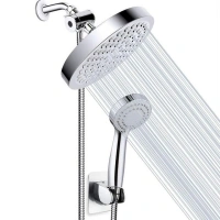 AQwzh High Pressure Rainfall Shower Head/Handheld Combo, Luxury Modern Chrome Plated with 60