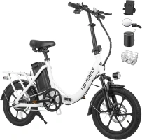 HOVERFLY H3 16" Electric Bike, Max 25Miles Range(Pedal-Assist) & Speed 15.5 Mph Power by 350W Motor, Folding E-Bike with Removable Battery, Front Suspension and Commuter Electric Bicycle Adults