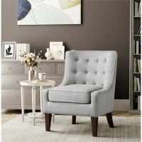 Lifestyle Solutions Mason Transitional Accent Chair, Light Grey Fabric