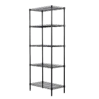 Black 5-Tier Heavy Duty Steel Freestanding Garage Storage Shelving Unit (21.3 in. W x 59 in. H x 11.42 in. D)