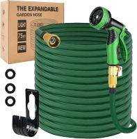 Expandable Garden Hose 75ft, Flexible Lightweight Garden Hose with 10 Function Spray Nozzle, 2024 New Patented 40 Layers Nano Rubber Leakproof Thickened 2.5X Expanding No Kink Water Hose