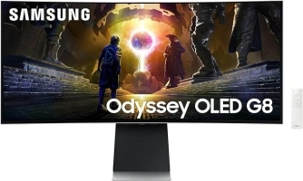 SAMSUNG 34" Odyssey G85SD Series QD-OLED Ultra WQHD Curved Gaming Monitor, 175Hz, 0.03ms, DisplayHDR True Black 400, AMD FreeSync Premium Pro, Advanced Game Streaming, LS34DG856SNXZA, 2024