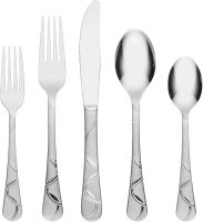 Cambridge Felicity Sand Piece Flatware Set, 20 Count, No Color