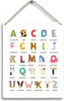 FUGWN ABC Alphabet Animal Hanging Wooden Signs 8x10, Animals Alphabet Toddler Nursery Playroom Classroom Wall Decor, Nursery Wall Decor, Alphabets Kids Room Decor Gifts for Toddlers Boys Girls