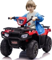 12V Ride on ATV for Kids, Electric Vehicle for Toddlers,High/Low 2.2mph Safety Speed for Child, Forward/Backward,LED Light, Music,USB for Boys Girls Gift,Red