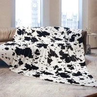 Cow Print Blanket Queen Size - 300GSM Lightweight Plush Blankets and Throws Blanket Fuzzy Cozy Soft Fleece Cow Print Blankets for Couch, Sofa, Bed 90x90 in