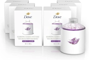 Dove Nourishing Foaming Hand Wash Touchless Dispenser Refill Lavender and Chamomile Moisturizing Hand Wash for Lasting Nourishment 10.1 oz 6-pack