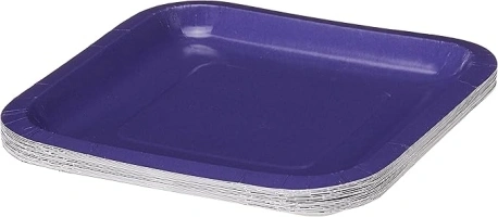 Creative Converting Touch of Color 18 Count Square Paper Lunch Plates, Purple