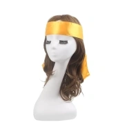 2pcs Edge control soft satin headband 2.3in width hair wrap bands 20 color choice (gold yellow)