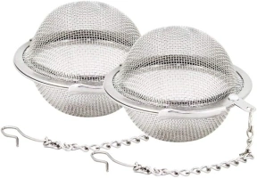 Fu Store 2pcs Stainless Steel Mesh Tea Ball 2.1 Inch Tea Strainers Tea Infuser Strainer Filters for Tea