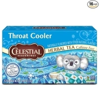 Celestial Seasonings Throat Cooler Herbal Tea, Caffeine Free, 16 Tea Bags Box