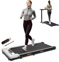 Under Desk Treadmill, Walking Pad 2 in 1 for Walking and Jogging, Portable Walking Treadmill with Remote Control Lanyard for Home/Office, 2.5HP Low-Noise Desk Treadmill in LED Display