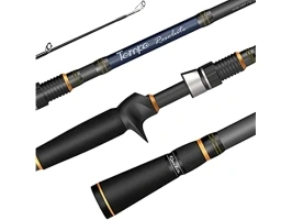 Tempo Resolute Baitcasting Rod,Toray 30 Ton Carbon Fiber Fishing Rods with Fuji Reel Seats,Stainless Steel Guides with SiC Inserts Casting Rod,Lightweight Sensitive 1 & 2-pc Baitcast Rods