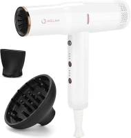 Hair Dryer, IG INGLAM Professional 110,000 RPM High Speed Blow Dryer, Negative Ion Low Noise 3 Heat Settings 3 Speeds Auto-Clean, Lightweight for Travel Home Salon Ionic Hair Dryer