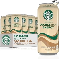 Starbucks Doubleshot Energy Drink Coffee Beverage, Vanilla, Iced Coffee, 15 fl oz Cans (12 Pack) (Packaging May Vary)