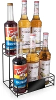 mustry Coffee Syrup Organizer For Coffee Bar Accessories, 2-Tier Coffee Syrup Rack, Syrup Holder Stand For Coffee Bar, 6 Bottles Storage Shelves for Kitchen Coffee Station