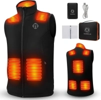 Heated Vest for Men with 10000mAh Battery, 8 Heating Zones Waterproof Electric Vests with Carry bag and Laundry Bag