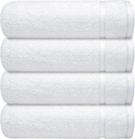 Infinitee Xclusives White Wash Cloths 4 Pack 12x12 Inches 100% Turkish White Cotton Washcloths - Highly Absorbent and Quick Dry Bathroom Washcloths