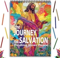 Jesus Coloring Book, Chiristian Coloring Book for Women and Men, Spiral Bound Page One Sided Design, Chiristian Gifts to Relax, Anxiety and Depression 24 Colorful Coloring Pages of Jesus Christ