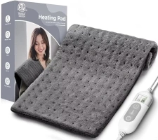 Heating Pad for Back & Cramps Relief,Electric Heat Pad Fast Heat,6 Level Heat Setting,3 Level Timming,Auto Shut Off, Machine Washable,Suitable for Back,Neck,Abdomen Pain Relief (Dark Grey, 12