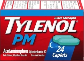 Tylenol PM Extra Strength Pain Reliever & Sleep Aid Caplets, 500 mg Acetaminophen, 24 ct