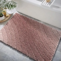 DEXDE Luxury Bathroom Rug Mat, Plush Fluffy Microfiber Bath Rugs, Extra Soft and Absorbent Bathroom Mat Non-Slip, Bath Mats for Bathroom Floor, Tub and Shower, 20x32 Pink