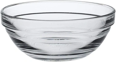 Duralex Gigogne Glass Stackable Mixing Bowls/Prep Bowls Set of 6, Clear. 6⅞ oz. / 4.1"