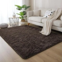 IR Imperial Rooms Shaggy Rugs for Living Room Durable Rectangular Cozy, High Pile Soft Throw Rug Anti Slip Carpets for Bedroom, Kids Home Decor Aesthetic, Nursery (Brown, 3x5 Feet)