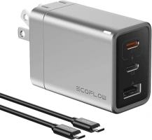 EF ECOFLOW USB C Charger, Rapid 65W GaN Type C Charging Block with Foldable Plug, Fast Wall Charger Compatible with iPhone 15/14/13, Galaxy, Pixel 4, iPad, AirPods, Apple Watch (USBC Cable Included)