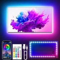 LED Lights for TV, 16.4ft TV LED Backlight for 45-75 Inch, RGB Color Changing Strip Lights Behind TV, Music Sync Bluetooth APP and Remote Control USB Powered TV LED Lights for Bedroom