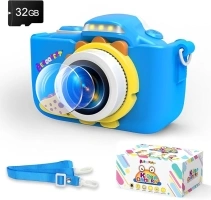 Kids Camera, Toddler Camera HD Kids Digital Camera with Video for Girls Boys Ages 3-12, Christmas Birthday Gifts Kids Toys for Boys 4-6 7 8 Year Old (32GB SD Card Included)-Blue