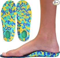 Camo Comfort Childrens Insoles for Kids with Flat Feet Who Need Arch Support by KidSole (Kids Size 12-1.5)